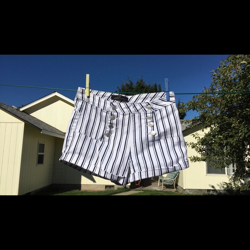 🌟Pin up retro🌟 Striped High Rise Shorts